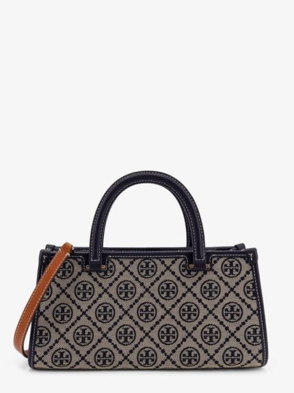 Tory Burch T Monogram E/W Fabric And Leather Bag