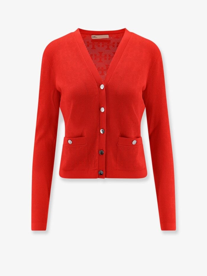 Tory Burch T Monogram Jacquard Viscose Blend Cardigan