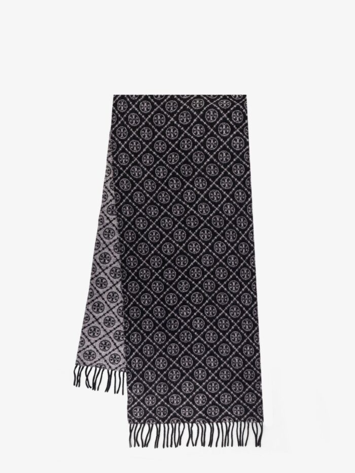 Tory Burch T Monogram Oblong Wool And Cashmere Scarf