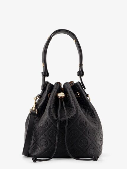 Tory Burch T Monogram Pebble Leather Bucket Bag