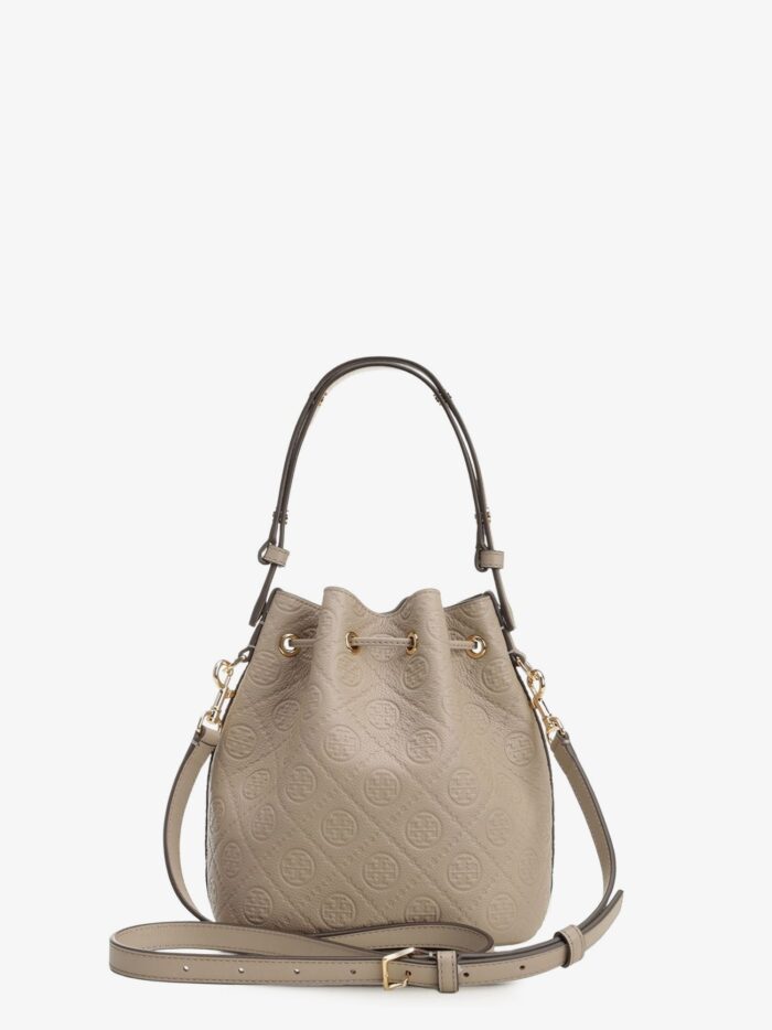 Tory Burch T Monogram Pebble Leather Bucket Bag