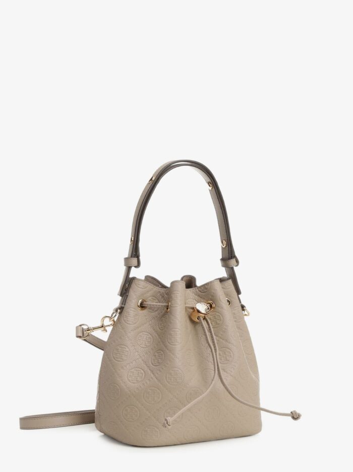 Tory Burch T Monogram Pebble Leather Bucket Bag