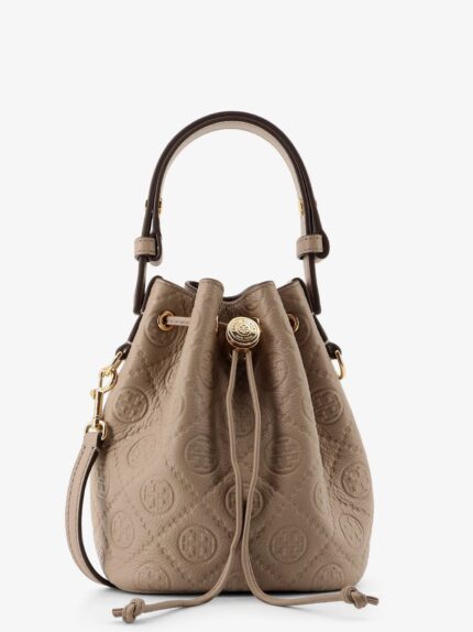 Tory Burch T Monogram Pebble Mini Leather Bucket Bag