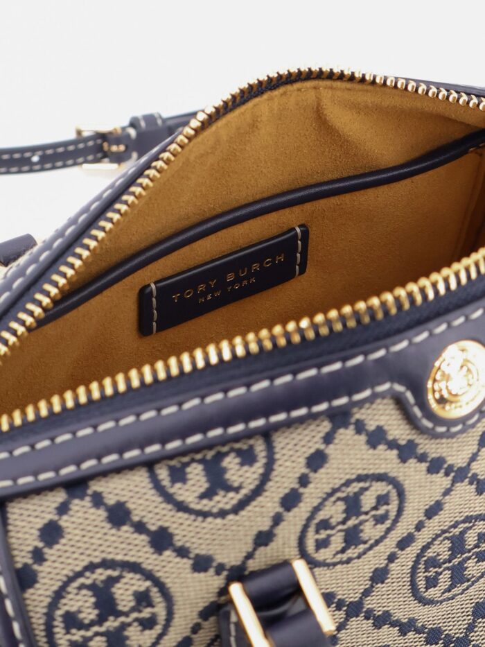Tory Burch T Monogram Petite Barrel Jacquard Fabric Crossbody Bag