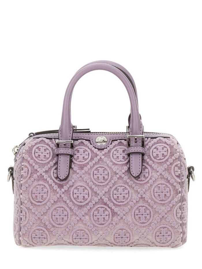 Tory Burch "T MONOGRAM PETITE SATCHEL BAG IN FIL COUPÉ"