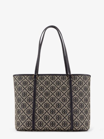 Tory Burch T Monogram Small Zip Jacquard Fabric Shopping Bag