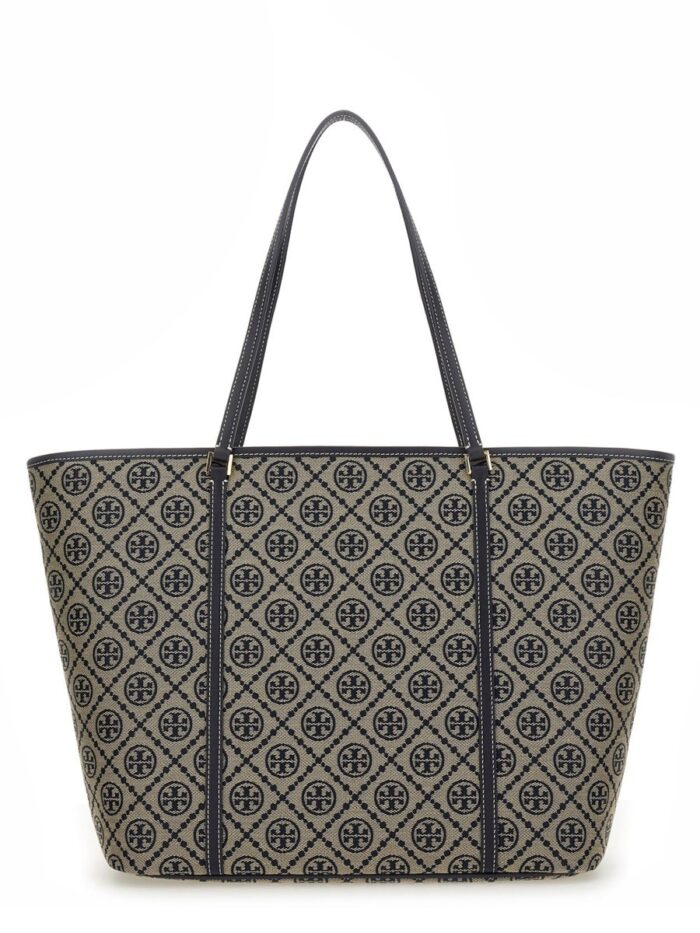 Tory Burch T MONOGRAM ZIPPERED SHOPPING BAG