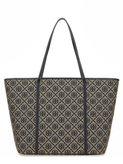 Tory Burch T MONOGRAM ZIPPERED SHOPPING BAG