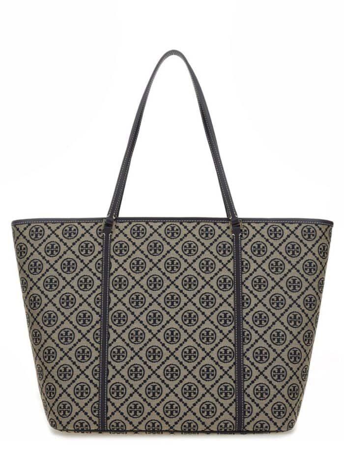 Tory Burch T MONOGRAM ZIPPERED SHOPPING BAG