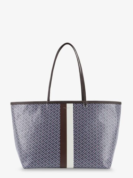 Tory Burch The Racer Tote Shoulder Bag In Coated Canvas With All-over Logo