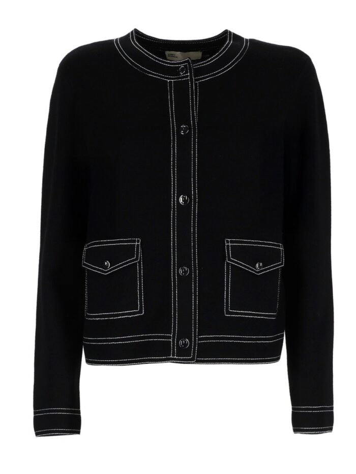 Tory Burch TOPSTITCHED CARDIGAN