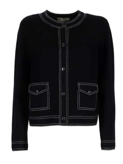 Tory Burch TOPSTITCHED CARDIGAN