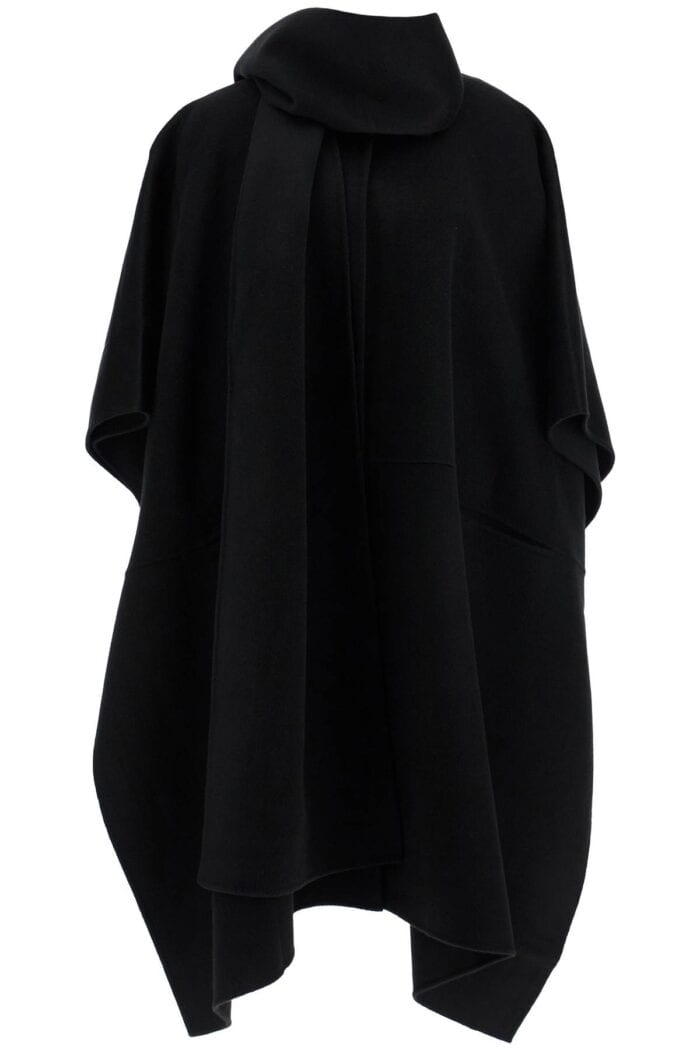 TOTEME Asymmetrical Double Coat In Rws Wool Black High Collar