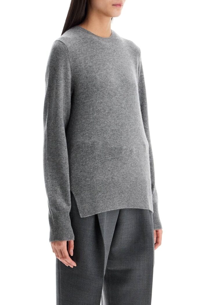 TOTEME Asymmetrical Grey Mlange Cashmere Sweater