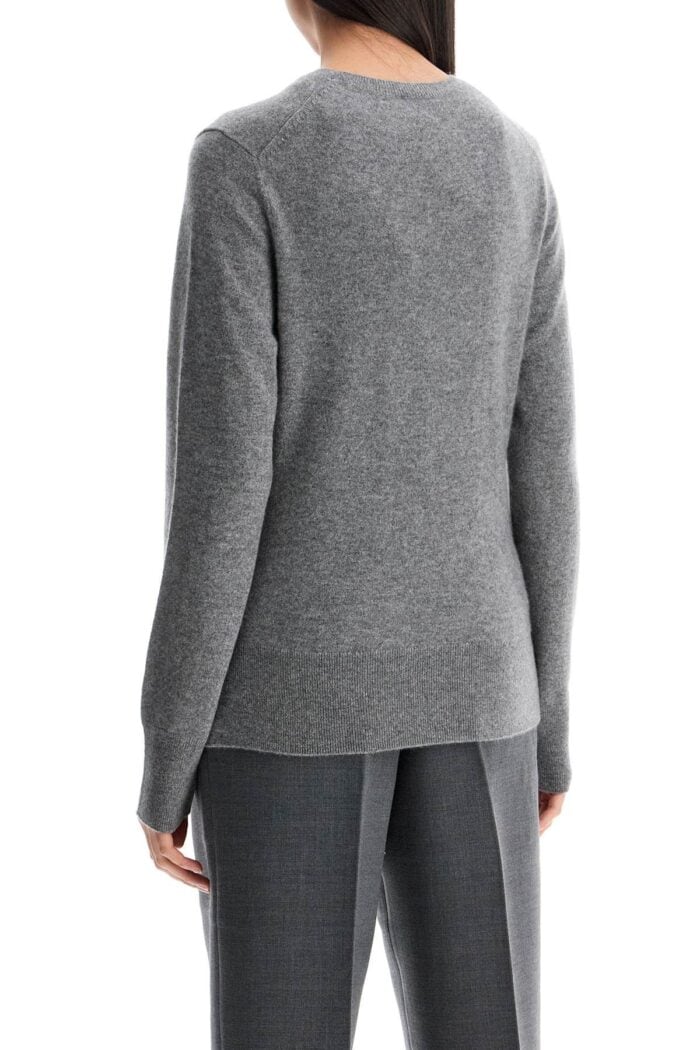 TOTEME Asymmetrical Grey Mlange Cashmere Sweater