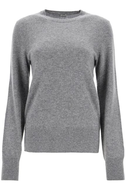 TOTEME Asymmetrical Grey Mlange Cashmere Sweater