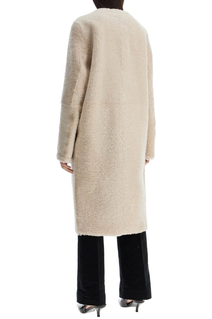 TOTEME Beige Shearling Coat With Zip