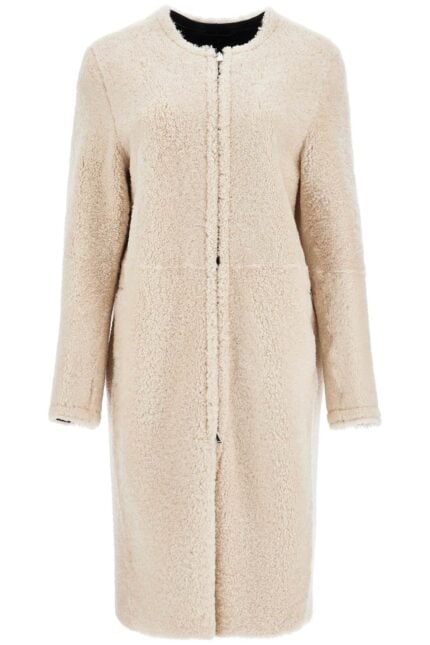 TOTEME Beige Shearling Coat With Zip