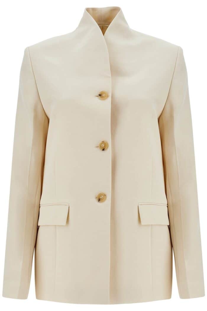 TOTEME Beige Viscose Blazer With High Collar