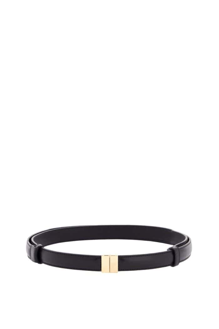 TOTEME Black Calfskin Belt With Sliding Closure