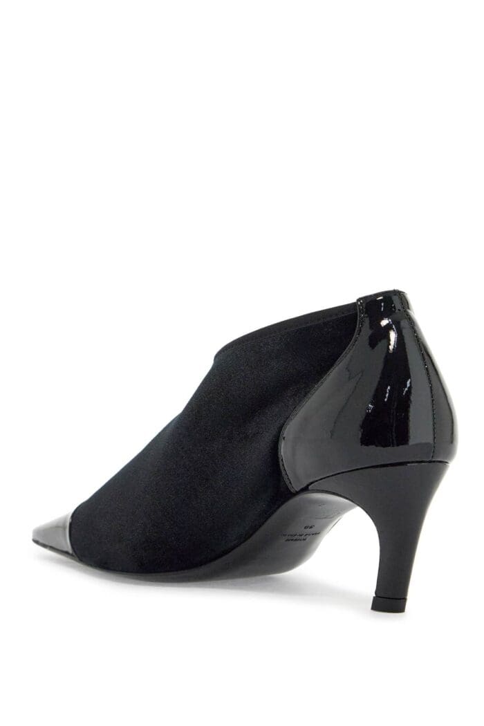 TOTEME Black Recycled Patent Leather Pumps With Medium Heel And Pointed Toe