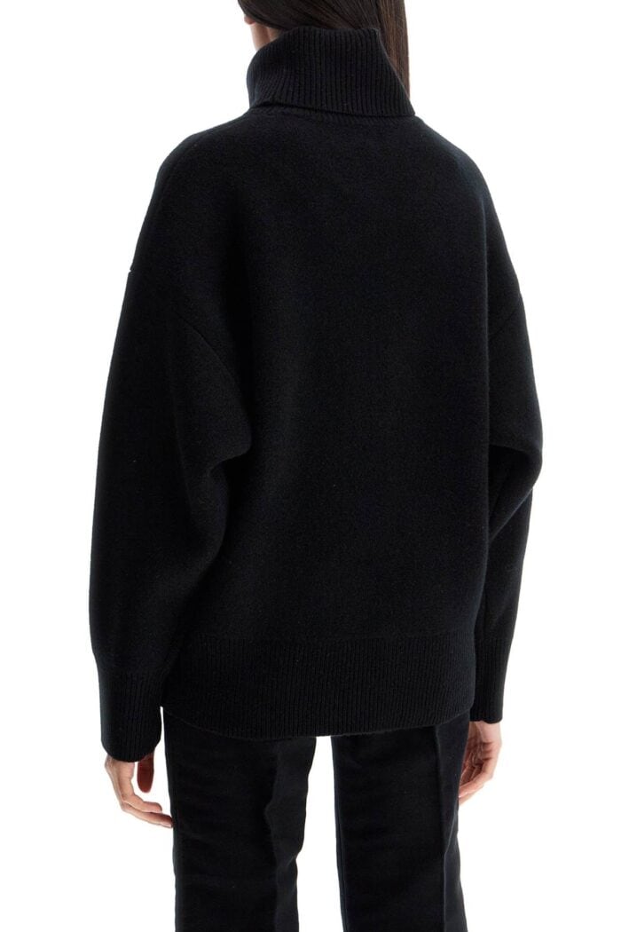 TOTEME Black Rws Wool And Cashmere Turtleneck Sweater