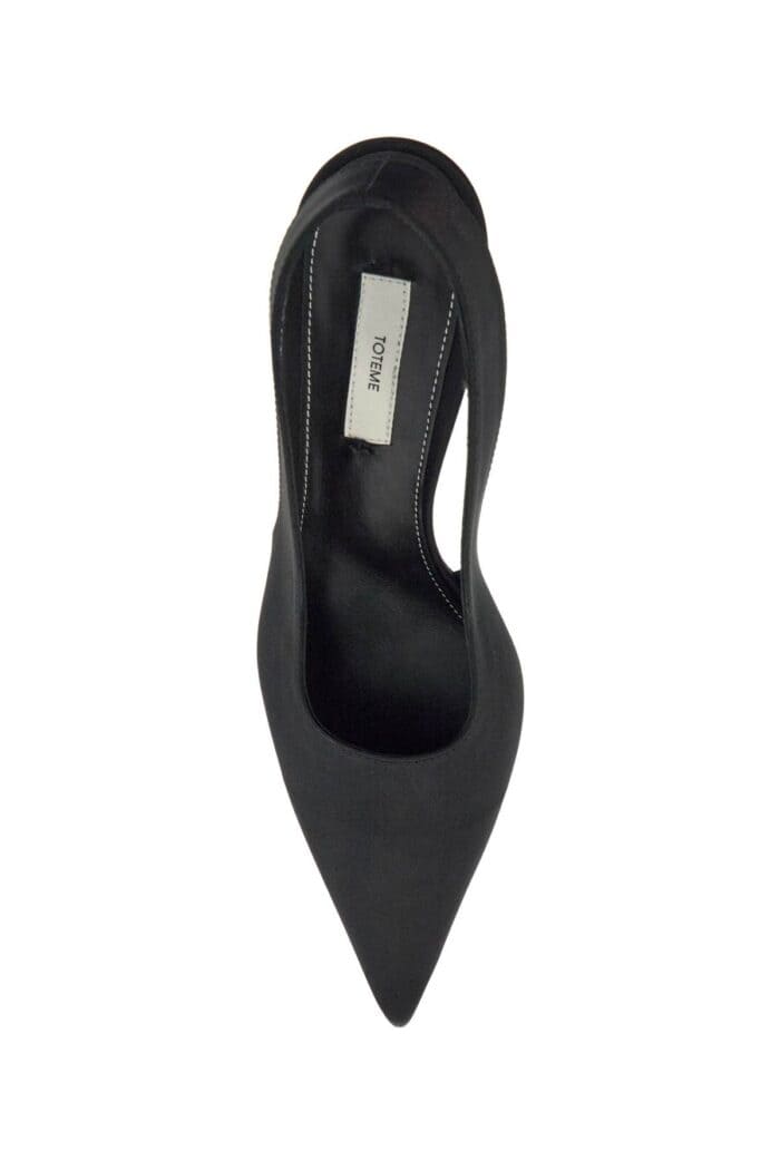 TOTEME Black Satin Slingbacks With Stiletto Heel