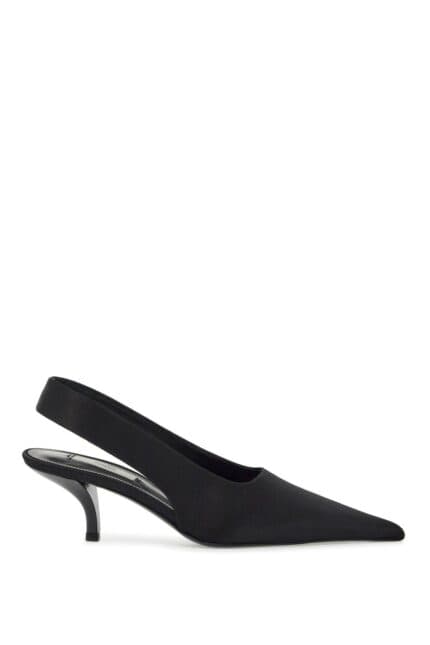 TOTEME Black Satin Slingbacks With Stiletto Heel