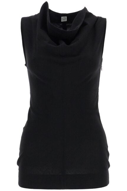 TOTEME Black Wool Cowl Neck Top