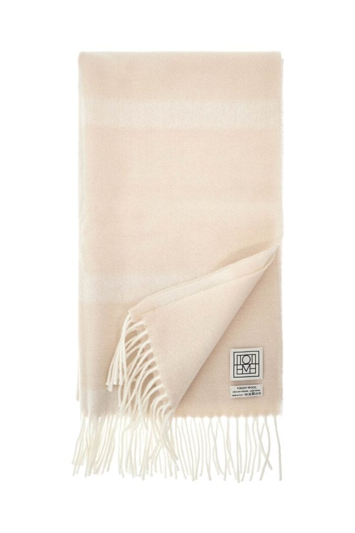 TOTEME Bone Monogram Jacquard Wool Scarf
