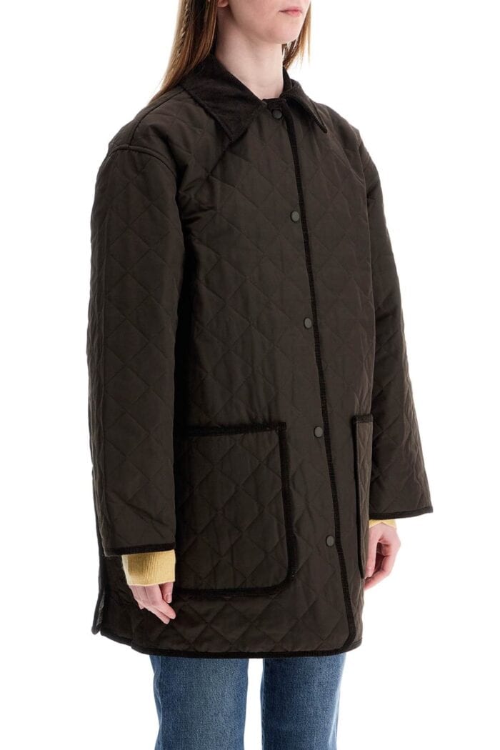 TOTEME Brown Quilted Barn Jacket In Recycled Polyester And Organic Cotton With High Collar