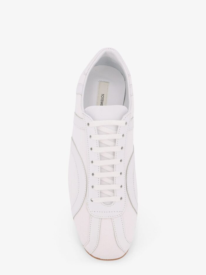 TOTEME Canvas Low-top Sneakers With Leather Profiles