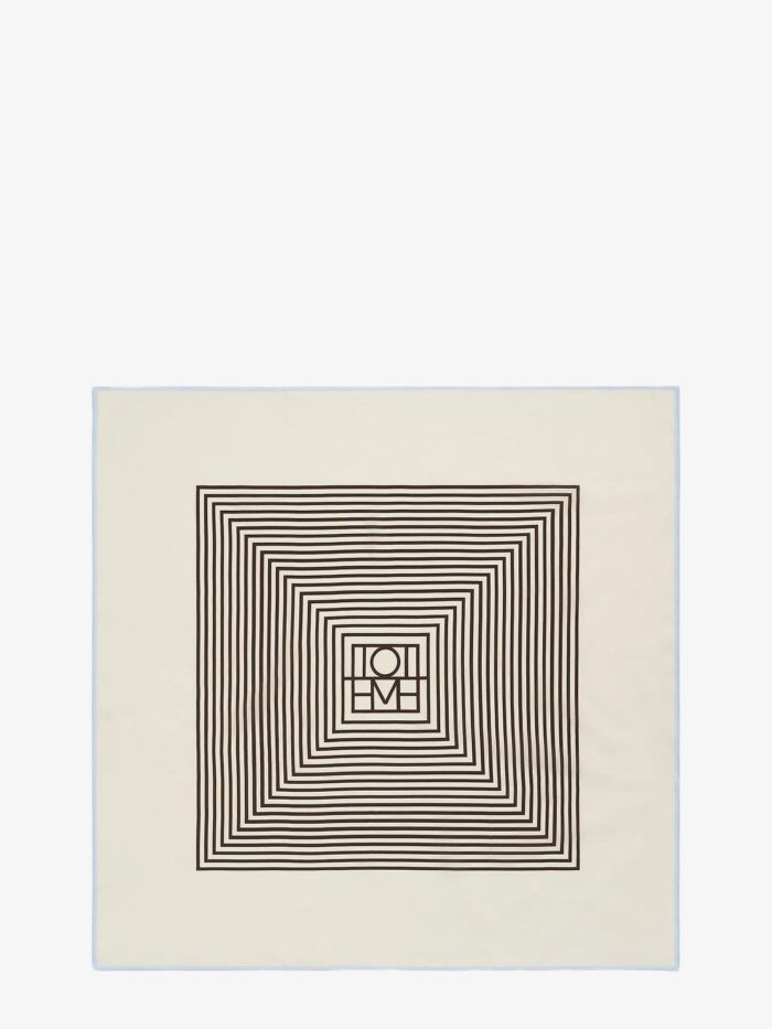 toteme centered monogram silk foulard TOTEME Centered Monogram Silk Foulard