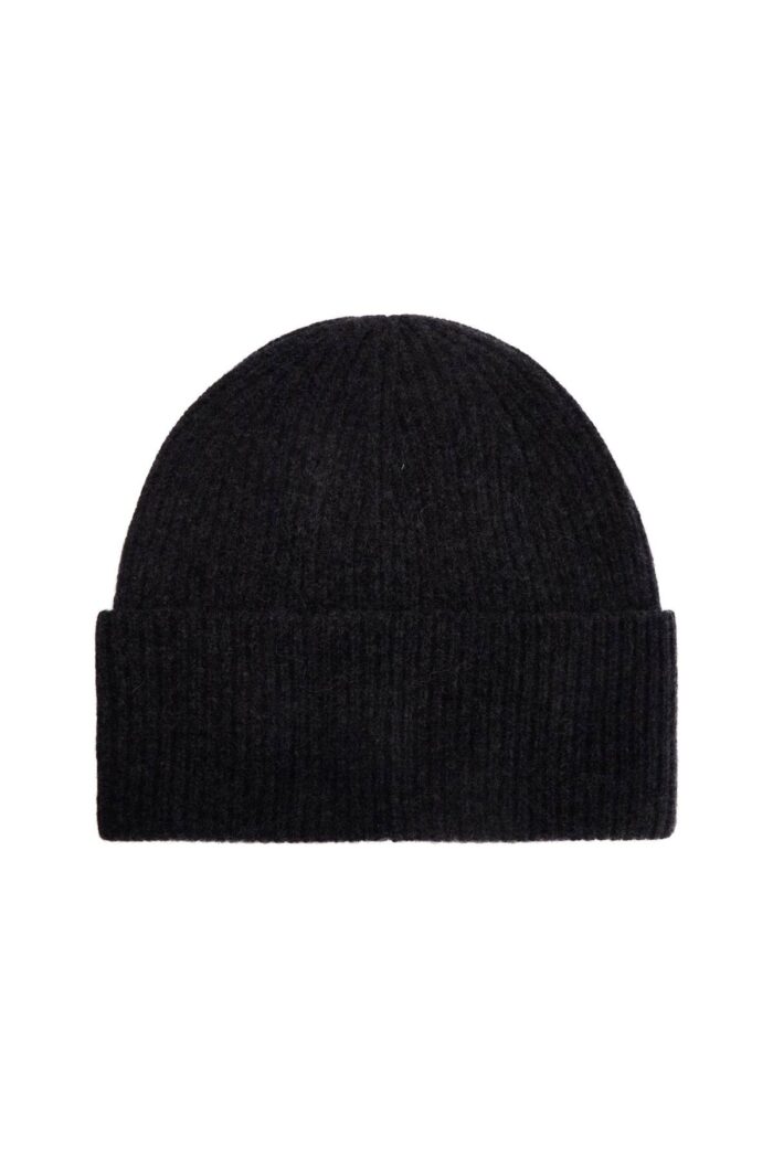 TOTEME Charcoal Melange Ribbed Wool Beanie