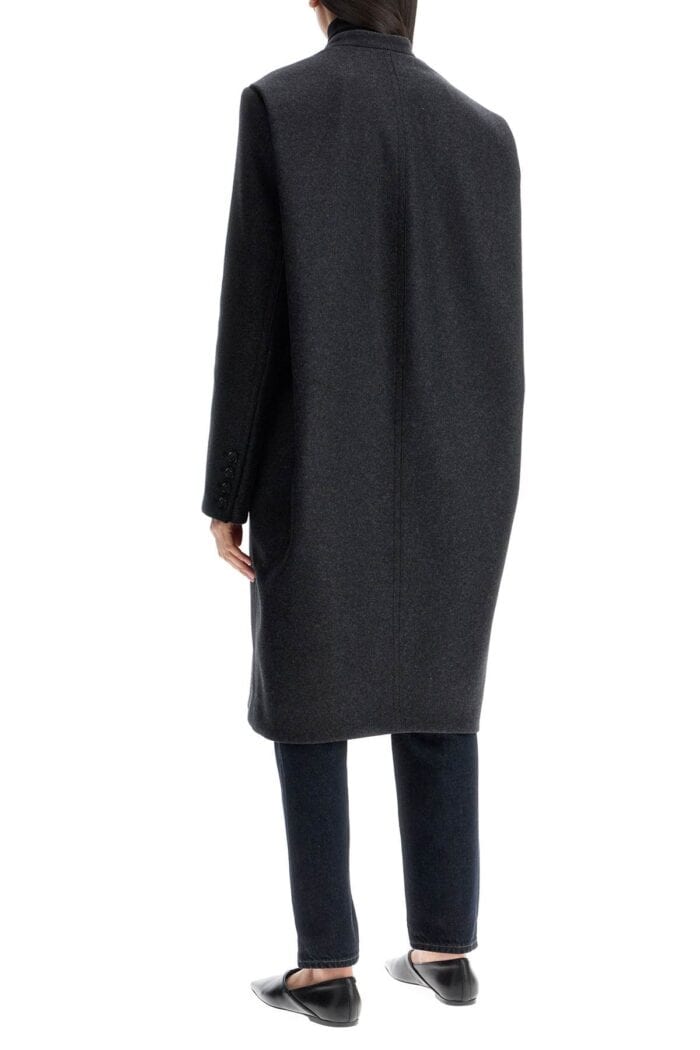 TOTEME Charcoal Melange Shawl Collar Coat