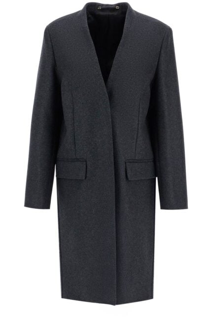 TOTEME Charcoal Melange Shawl Collar Coat