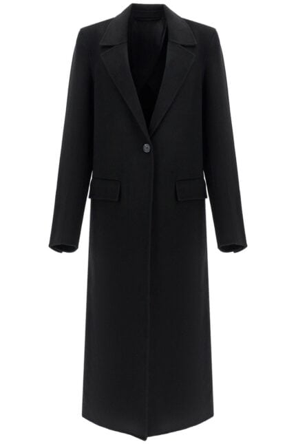 TOTEME Classic Doubl Long Black Wool Coat