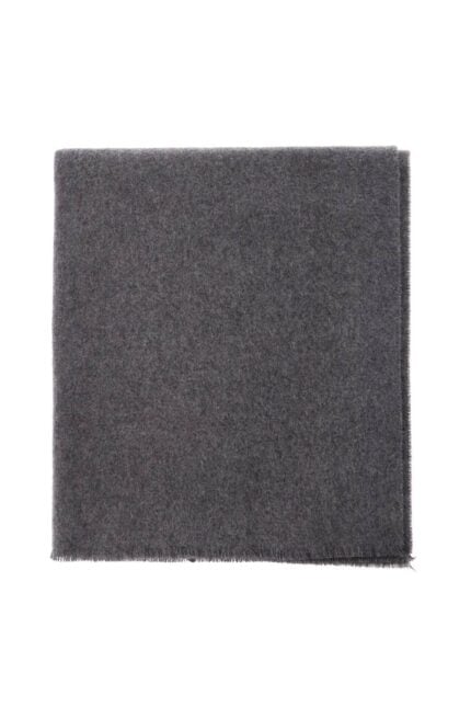 TOTEME Classic Wide Scarf In Melange Grey Wool