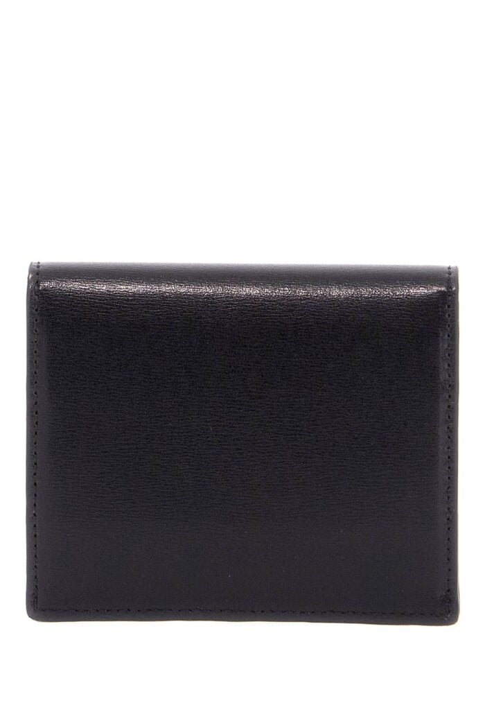 TOTEME Compact T-lock Black Glossy Leather Credit Card Holder