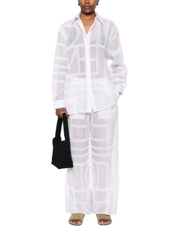 TOTEME COTTON AND SILK PANTS