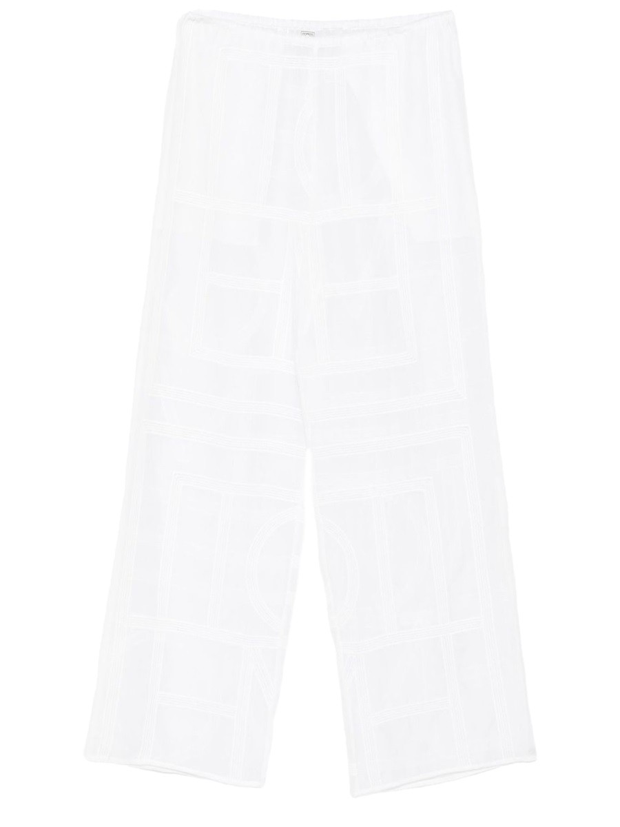 TOTEME COTTON AND SILK PANTS