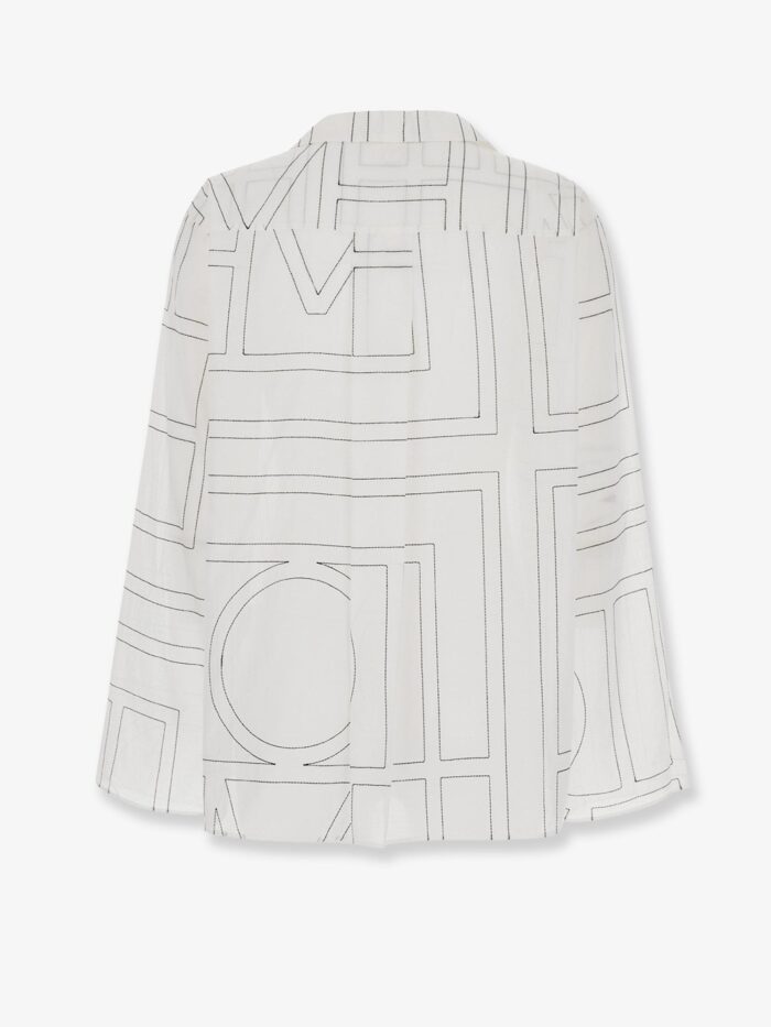 TOTEME Cotton Blend Pajama Top With Monogram Print