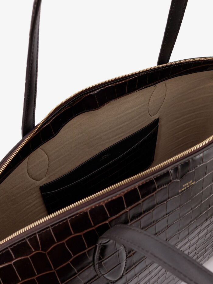 TOTEME Croco Embossed Day Leather Handbag