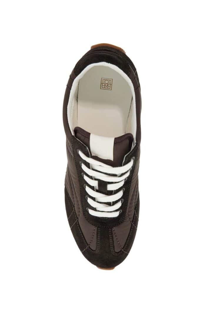 TOTEME Dark Brown Suede Sneakers With Recycled Materials And Non-slip Sole