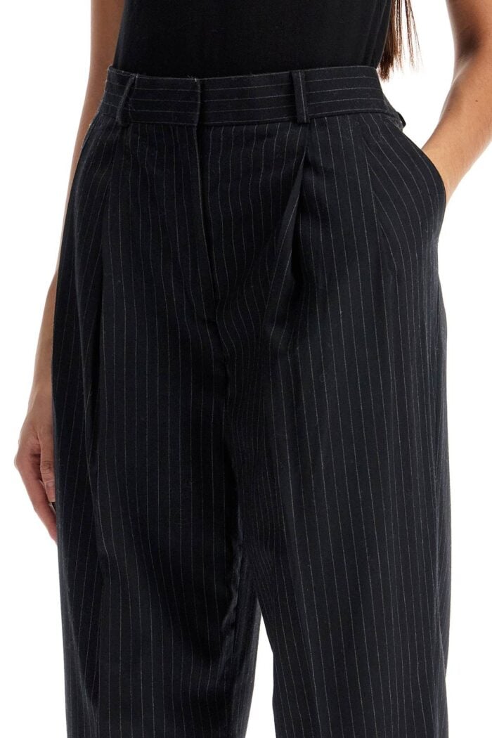 TOTEME Double Pleated Pinstripe Trousers