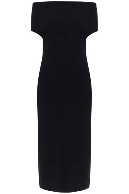 TOTEME Elegant Black Long Viscose Knit Dress