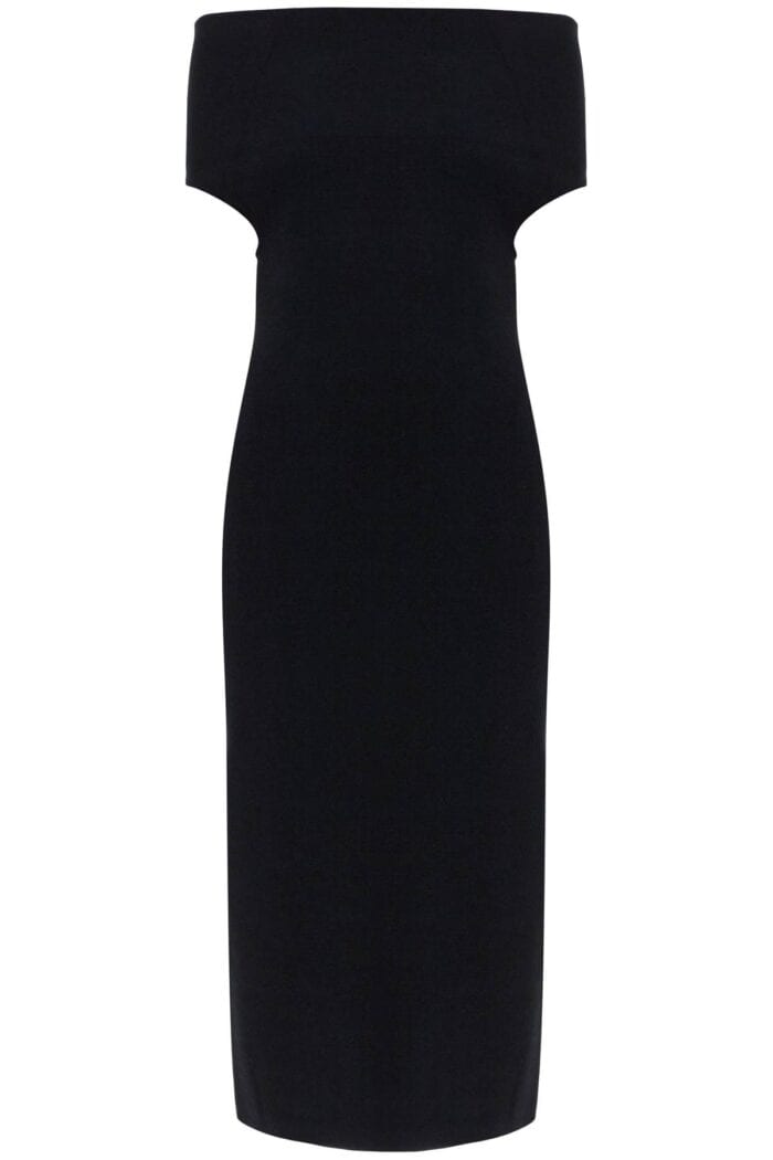 TOTEME Elegant Black Long Viscose Knit Dress