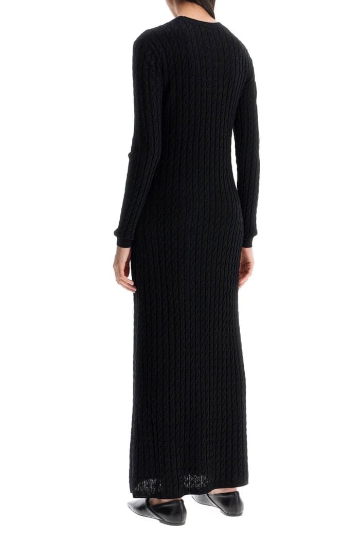 TOTEME Elegant Black Maxi Cable Knit Dress