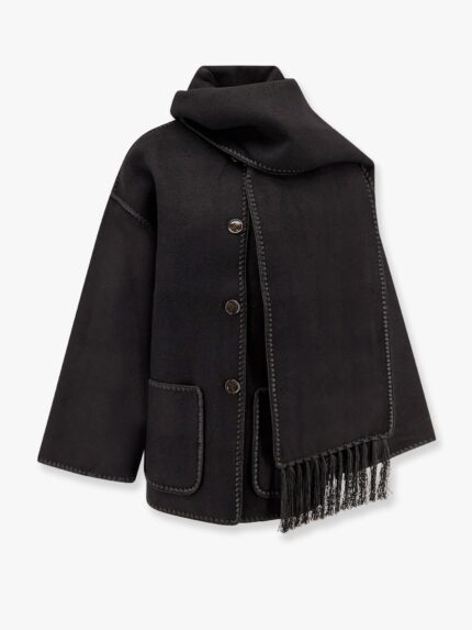 TOTEME Embroidered Scarf Wool Blend Jacket