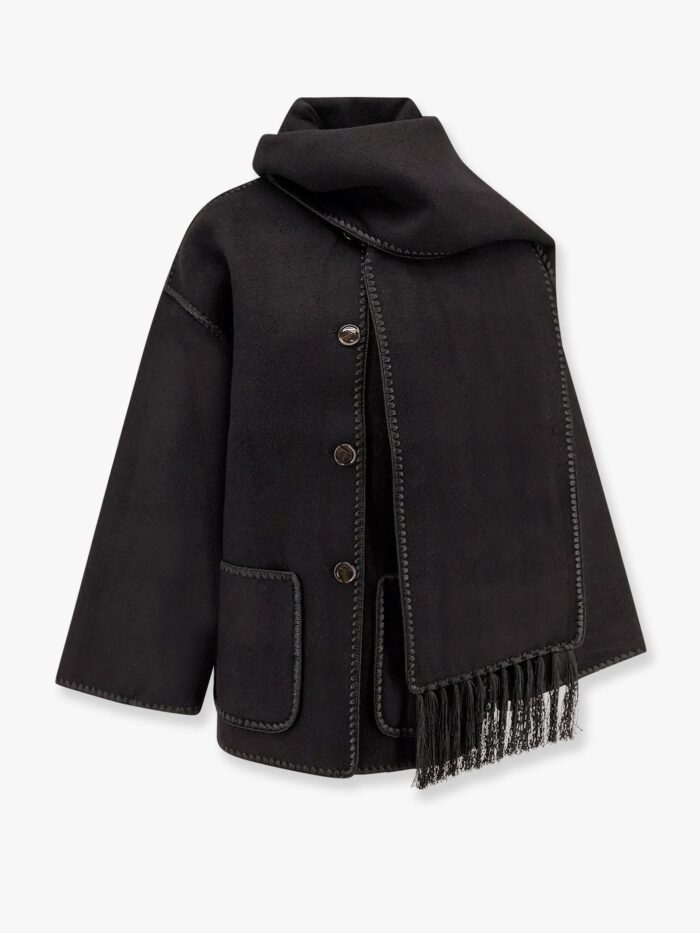 TOTEME Embroidered Scarf Wool Blend Jacket